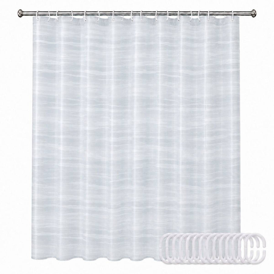 PEVA Shower Curtain, 70.9 X 70.9 Inch Waterproof Semi-Transparent Bathroom Shower Curtain With 12 White Hooks, Multiple Colors And Patterns Available