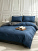 Deep Blue & Dark Grey Color Block Minimalist Comfortable Soft Skin-Friendly Duvet Cover Set 3pcs (1*Duvet Cover + 2*Pillowcases, No Filling), Suitable For Bedroom, Guest Room, Machine Washable, All Seasons